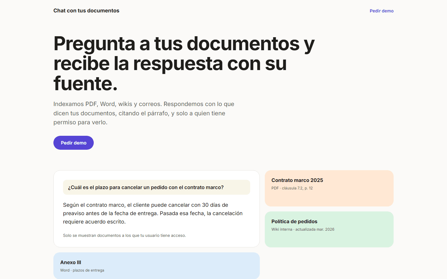 Captura de Chat con tus documentos